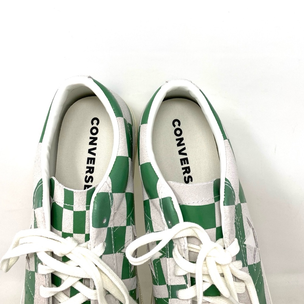 Converse One Star Low Top Suede Checker White Green Men’s Sneakers 172353C - Picture 7 of 10